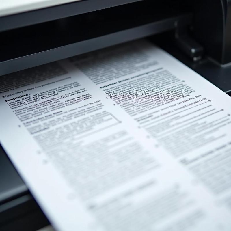 Bản in A4 với chất lượng sắc nét, đậm đều, không lem sau khi sử dụng dịch vụ thay mực máy in tại quận Phú Nhuận.