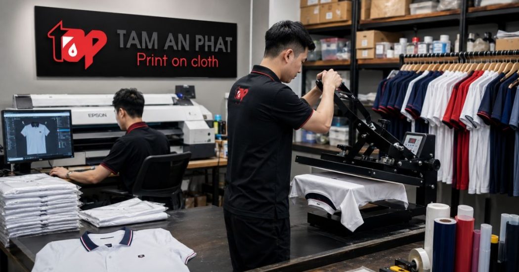 Setup startup in áo đồng phục: cần máy tính, máy in và máy ép nhiệt nào?