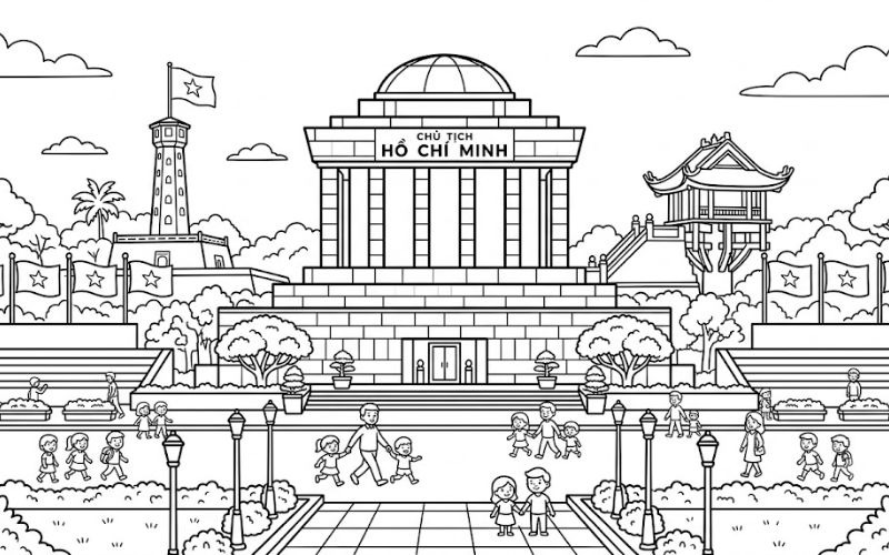 Tô màu lăng Bác với những hình ảnh ý nghĩa dành cho trẻ em 1 Tô màu lăng Bác với những hình ảnh ý nghĩa dành cho trẻ em