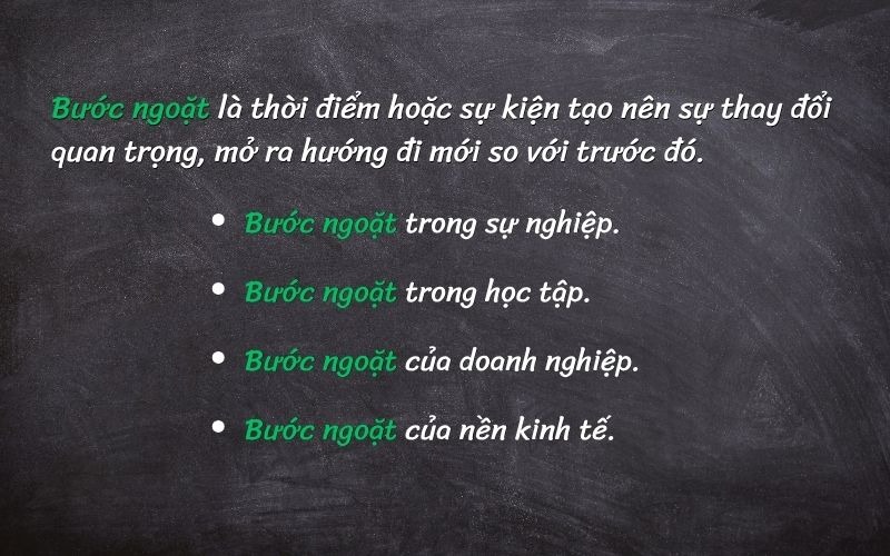 Bước ngoặt hay bước ngoặc? Cách viết đúng và ý nghĩa cần nắm rõ 3 Giải nghĩa từ “bước ngoặt” trong từ điển tiếng Việt